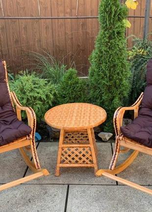Кресло - качалка плетеная из лозы, набор мебели