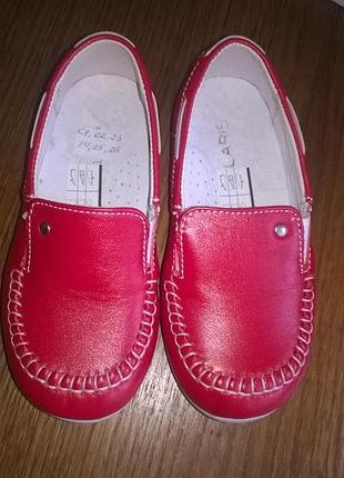 Кожаные мокасины туфельки 26р