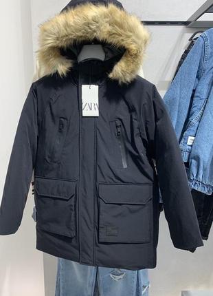 Zara новая коллекция удлиненная папка пуховик 116-164 см