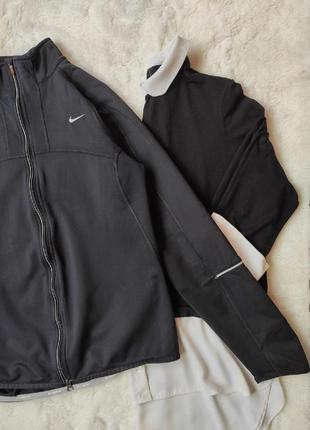 Черная nike dri куртка олимпийка кофта спортивная теплая утепленная на флисе на молнии зип флиска5 фото