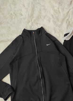 Черная nike dri куртка олимпийка кофта спортивная теплая утепленная на флисе на молнии зип флиска6 фото