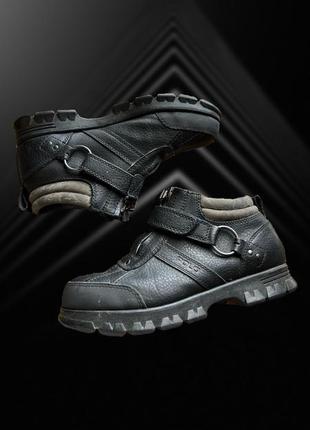 Зимові шкіряні черевики polo ralph lauren оригінальні чорні