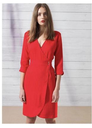 Платье на запах красного цвета yuka, франция