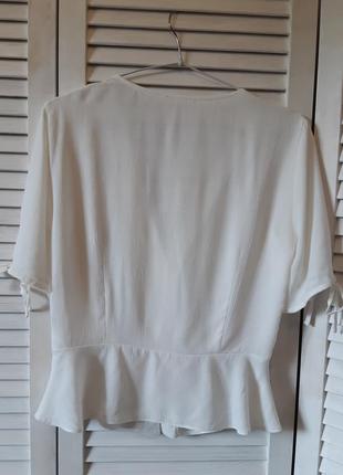 Стильная белая блуза из вискозы  на пуговицах topshop4 фото