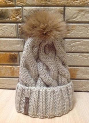 Комплект шапка і митинки4 фото