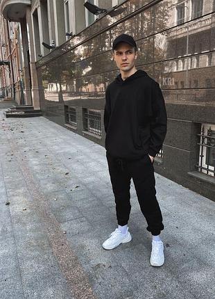 Мужской чёрный костюм(худи штани) чоловічий чорний костюм(худі штани)