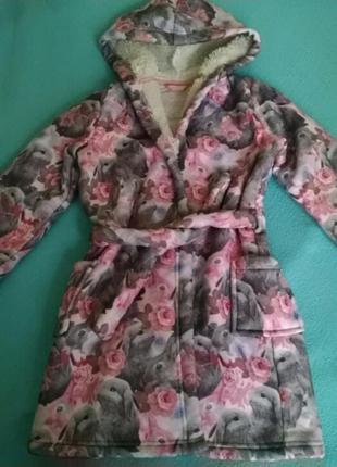 Гарний теплий халат з кроликами marks & spencer