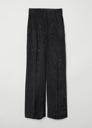 Роскошная жаккардовая ткань пейсли женские черные штаны супер качество!3 фото