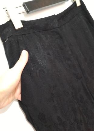 Роскошная жаккардовая ткань пейсли женские черные штаны супер качество!5 фото