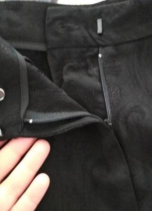 Роскошная жаккардовая ткань пейсли женские черные штаны супер качество!7 фото