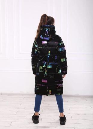 Зимняя куртка пальто пуховик для девочки3 фото