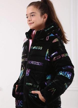 Зимняя куртка пальто пуховик для девочки5 фото