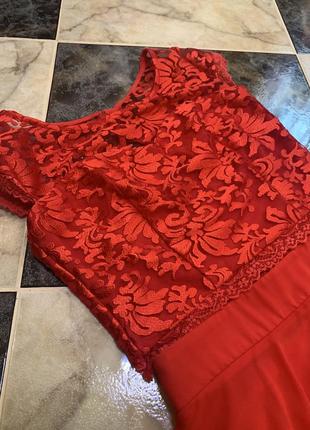Шикарный красный комплект топ+юбка, выглядит как вечернее платье.5 фото