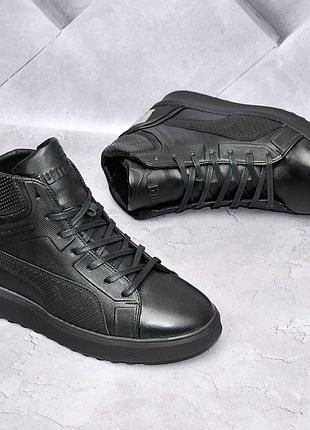 Ботинки мужские puma натуральная кожа черные