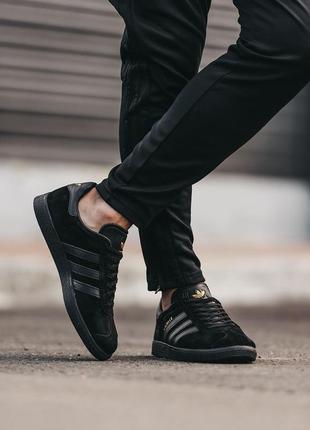 Adidas gazelle black, кросівки чоловічі чорні адідас газель, кроссовки адидас газель чёрные7 фото