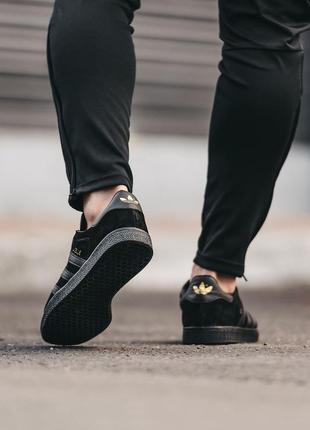 Adidas gazelle black, кросівки чоловічі чорні адідас газель, кроссовки адидас газель чёрные9 фото