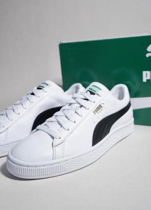 Белые кожаные кеды кроссовки puma basket classic оригинал новые2 фото