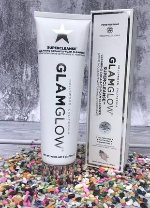 Очищуючий засіб для обличчя glamglow supercleanse clearing cream-to-foam cleanser