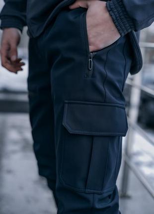 Штани на мікрофлісі / чоловічі спортивні карго softshell с м л хл ххл2 фото