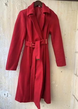Пальто жіноче довге червоне