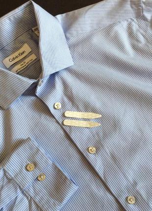 Мужская рубашка calvin klein slim fit оригинал размер 16 замеры длина 77,ширина 54,плечи 47,рукав 63