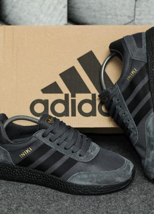 Чоловічі кросівки adidas iniki dark grey мужские кроссовки адидас8 фото