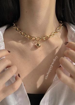 Ланцюжок на шию ланцюг з кулькою
