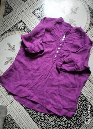 ,сорочка льон фуксія