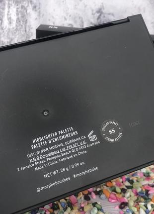 ‼️оригінал палетка високопігментованих хайлайтерів morphe 8s stellar impact highlighter palette4 фото