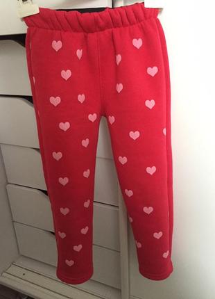 Теплі лосіни на флісі насичено малинові