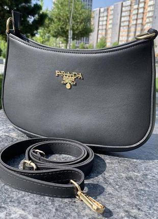 Модна жіноча міні- сумочка клітч в стилі prada, маленька сумка прада чорна