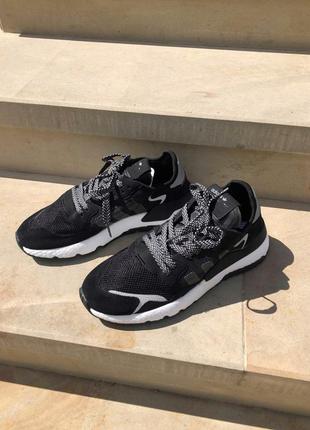 Чоловічі кросівки adidas nite jogger black white мужские кроссовки адидас1 фото