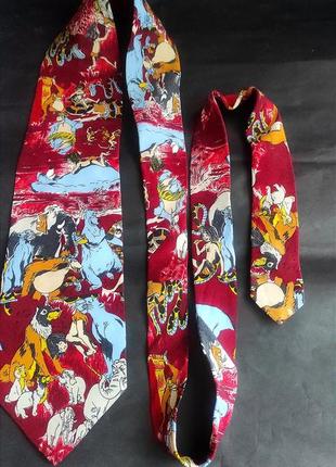 Краватка галстук tie rack червона з героями мультфильма мауглі
