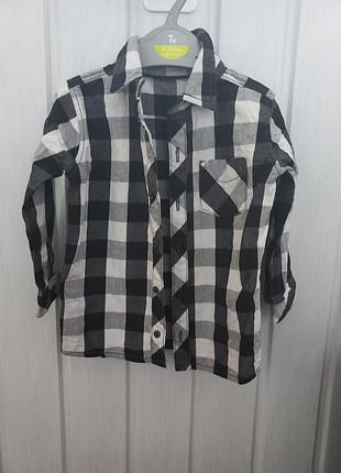 Картата сорочка з довгим рукавом