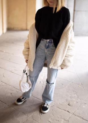 Джинси прямі широкі zara wide leg blue/grey