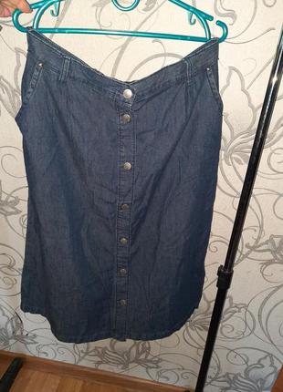 Спідниця, тонкий джинс, розмір 52 (код 730)