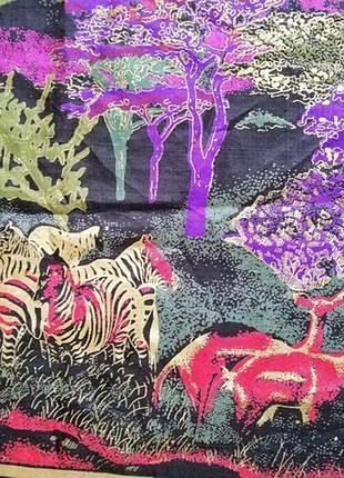 Хустка картина африканська савана,100%тайський шовк,вінтаж.