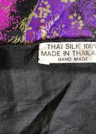 Платок картина африканская савана,100%тайский шёлк,винтаж.2 фото
