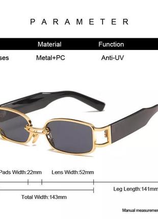Окуляри очки хайповые унісекс 90-ті тренд темні чорні сонцезахисні нові з кільцем uv4006 фото