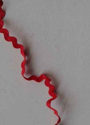 Тесьма отделочная , декоративная вьюнок зигзаг красная 5 мм винтаж ссср2 фото