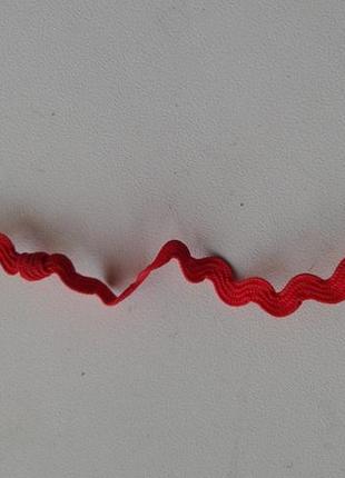 Тесьма отделочная , декоративная вьюнок зигзаг красная 5 мм винтаж ссср3 фото