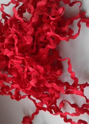 Тесьма отделочная , декоративная вьюнок зигзаг красная 5 мм винтаж ссср4 фото