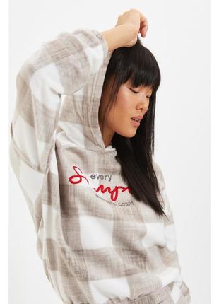 Пижамный костюмчик на флисе в клеточку