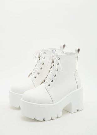 Shein білі круті боти воркери на платформі