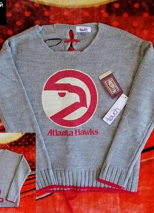 💯🏀 оригинал. мягкий женский свитер на завязках touch by alyssa milano x nba atlanta hawks.