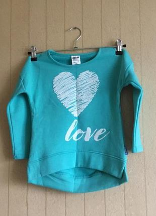 Стильная туничка на флисе для девочек на рост 110