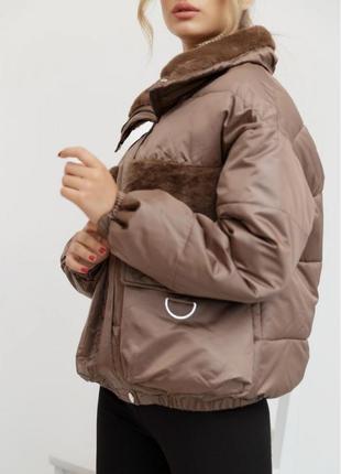 Куртка женская коричневая2 фото