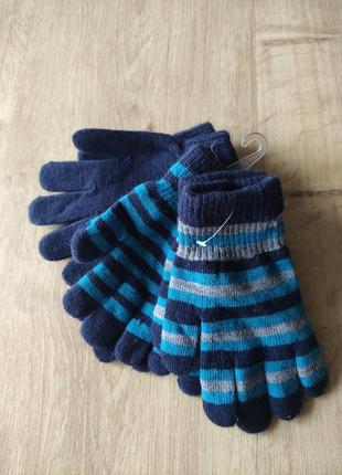 Комплект детских  трикотажных перчаток на мальчика , германия, 7-8 лет.