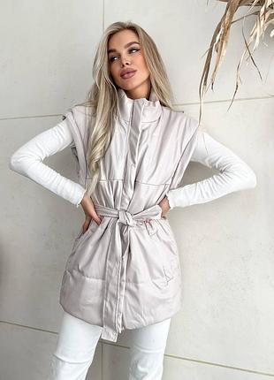 Жилетка жилет безрукавка эко кожа