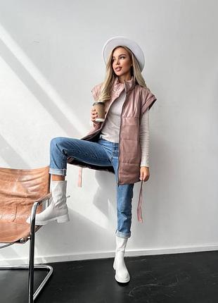 Жилетка жилет безрукавка эко кожа